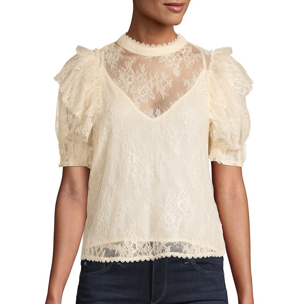 Free People “Secret Admirer” ruffle short sleeve